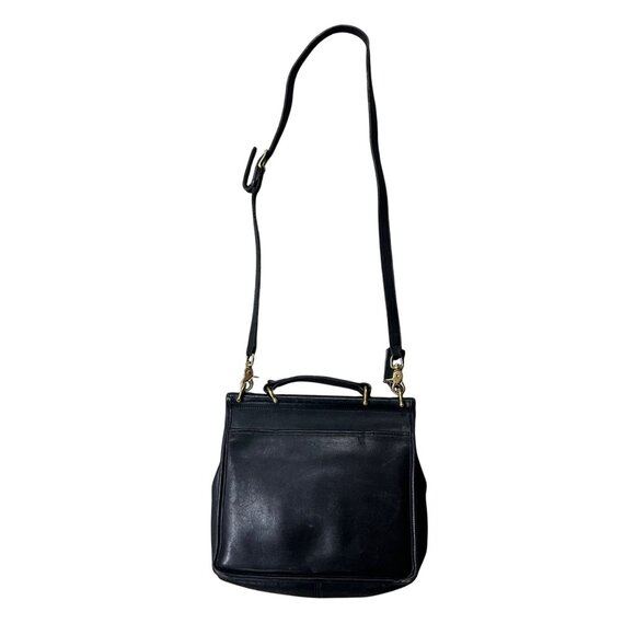 Vintage Coach Purse Willis 9927 Black Leather Messenger Crossbody Bag 1999 Y2K - Picture 3 of 16
